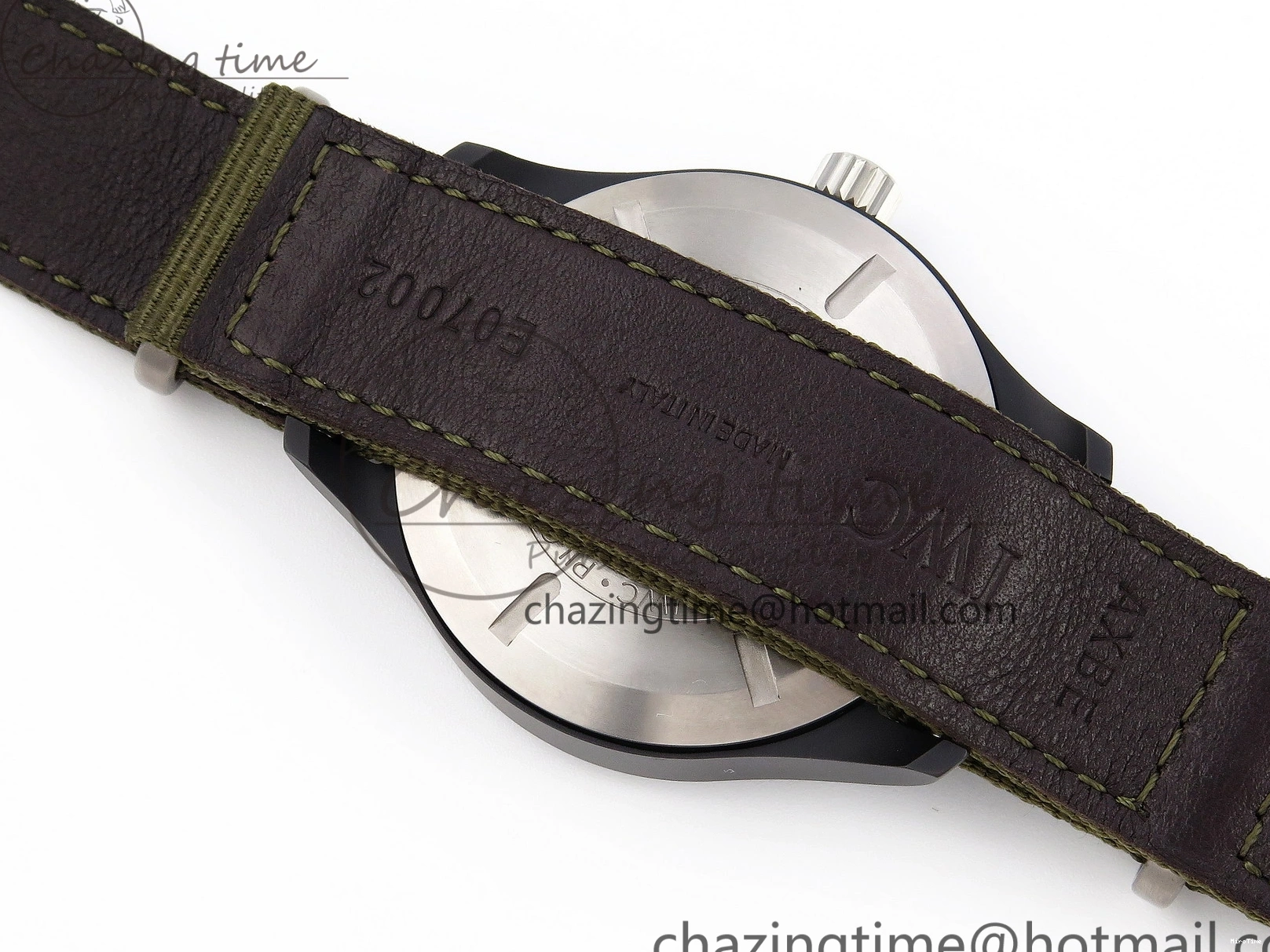 MIROTIME 0519 Mark XVIII Top Gun “SFTI” Black Ceramic IW324712 ZF 1:1 Best Edition on Green Nylon Strap A Tailored 7025